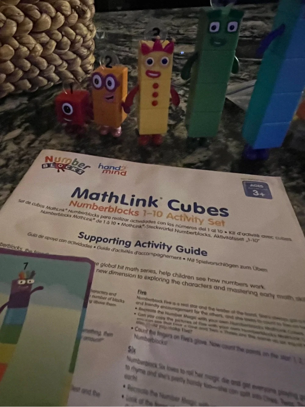 Numberblocks Figures and Activity Set, numbers 1-5, math links character cubes